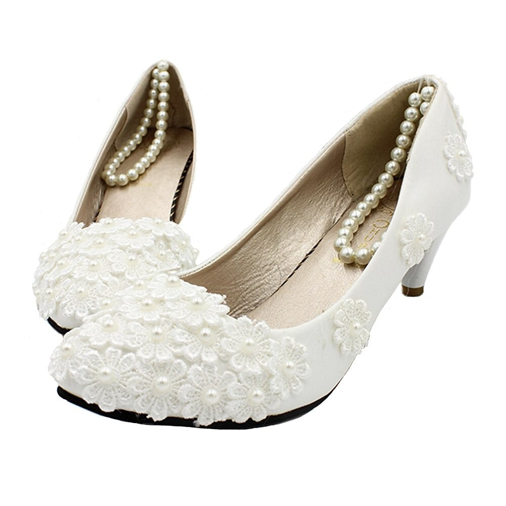 Women’s Kitten Heels White | Wedding