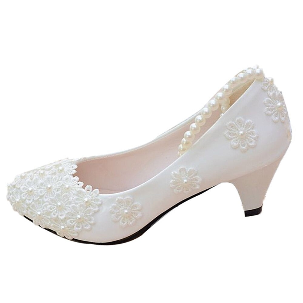 Women’s Kitten Heels White | Wedding