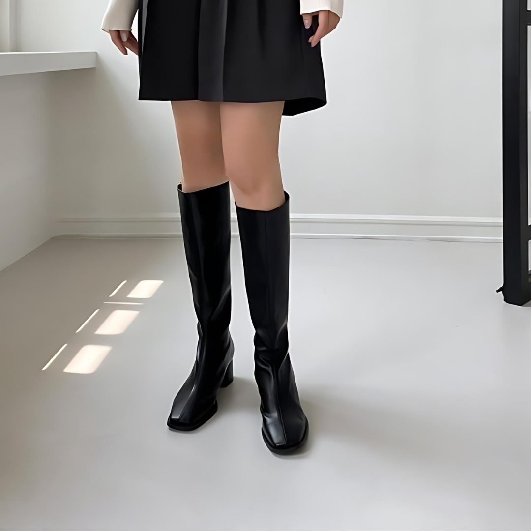 Women's Knee High Boots Square Toe | Block Heel