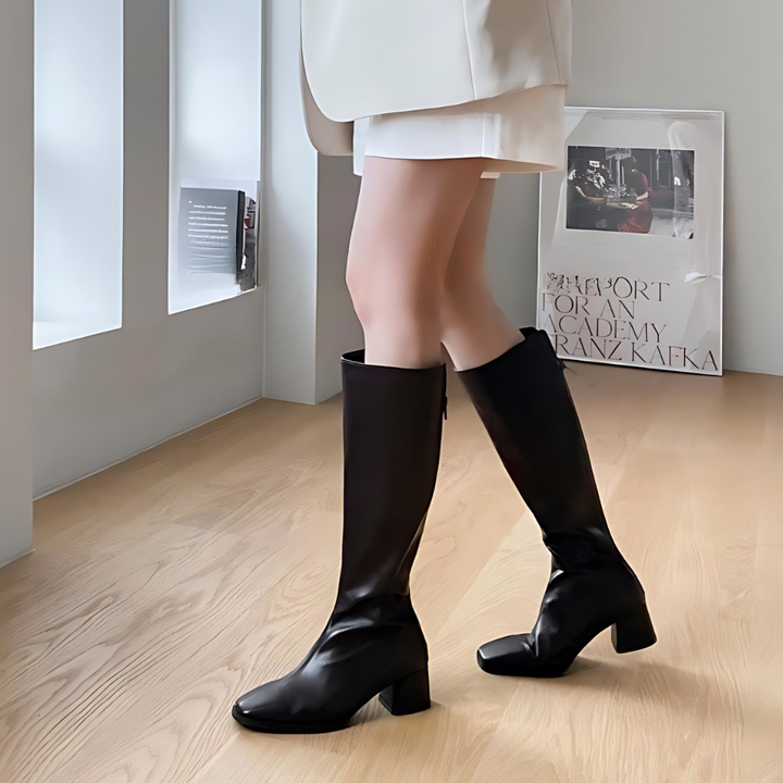 Women's Knee High Boots Square Toe | Block Heel