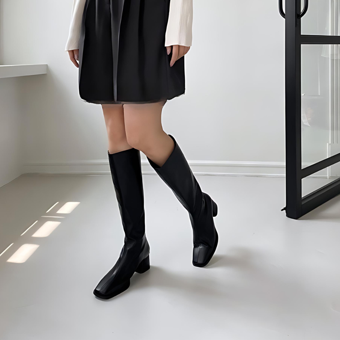 Women's Knee High Boots Square Toe | Block Heel