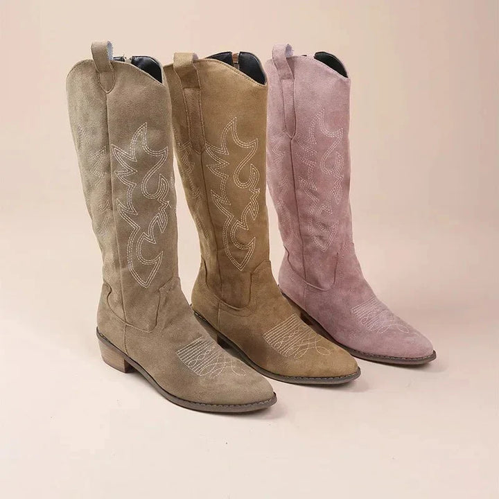 Women’s Knee High Boots Western Long | Cowgirl Stitch Detail
