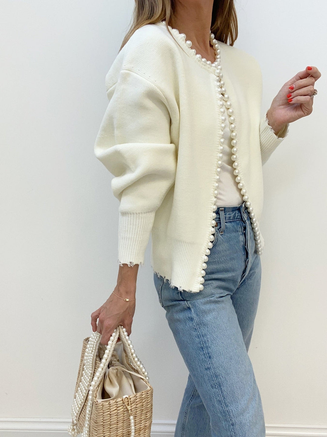 Women's Knit Cardigan with Round Neck | Open Front