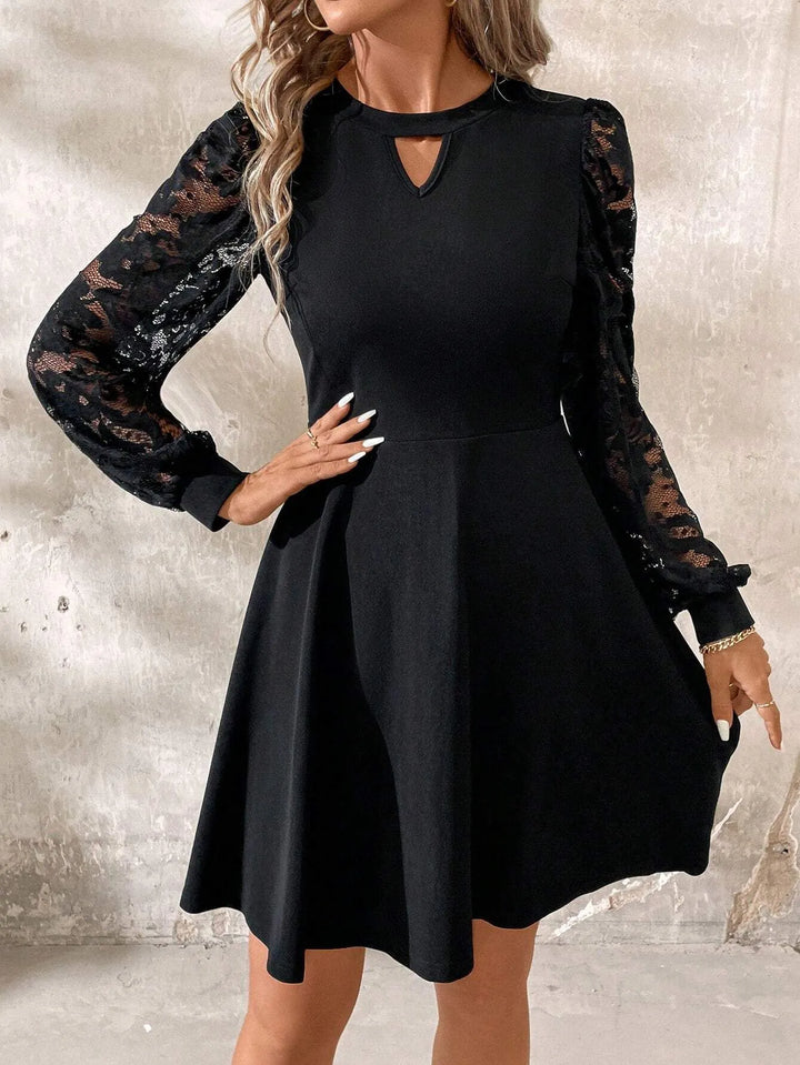Women's Long Sleeve Dress Lace Detail | Party Mini