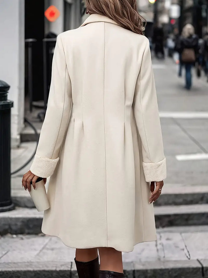 Women's Long Trench Coat Double Breasted | Notched Lapel