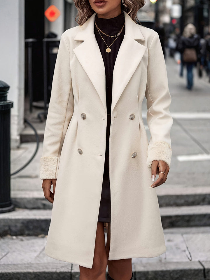 Women's Long Trench Coat Double Breasted | Notched Lapel