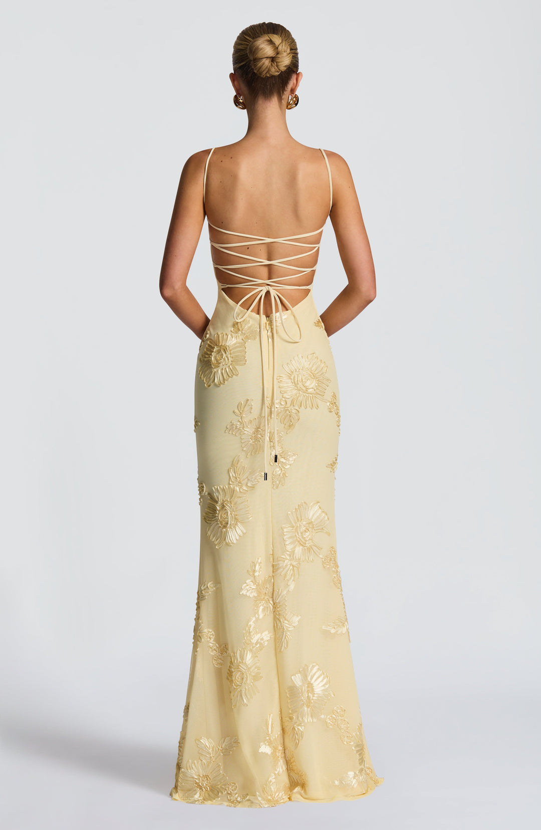 Women's Maxi Corset Dress with Floral Embroidery | Spaghetti Strap