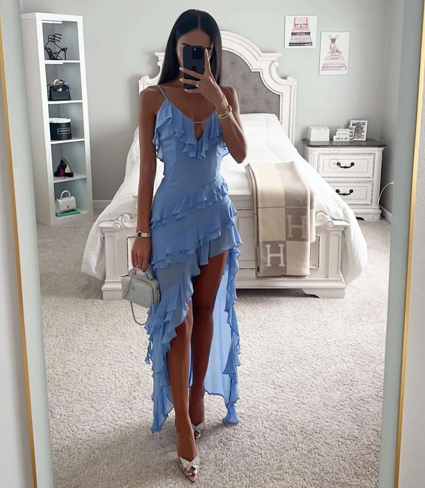 Women’s Maxi Dress Asymmetrical Ruffle | Cocktail