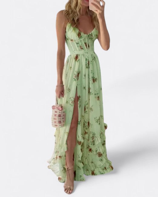 Women’s Maxi Dress Floral Slit | Wedding Guest