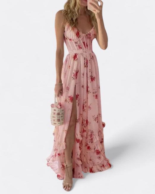 Women’s Maxi Dress Floral Slit | Wedding Guest