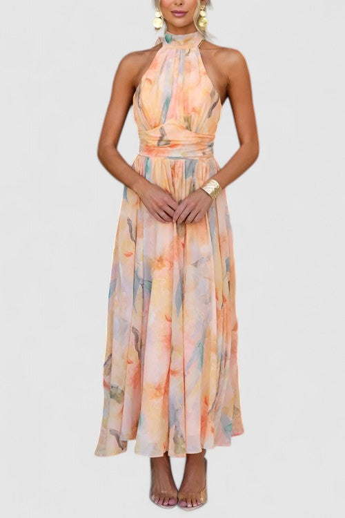 summer maxi dresses halter neck Summer Strolls Halter Neck Tie Midi Dress
