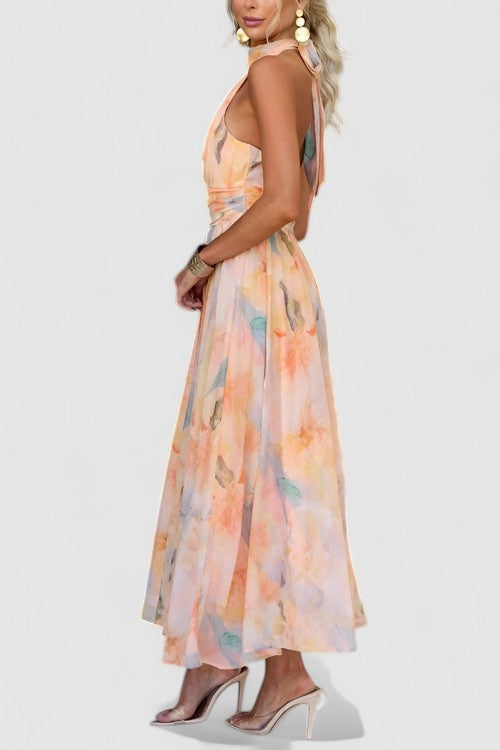 Women’s Maxi Dress Halter Neck Floral | Summer