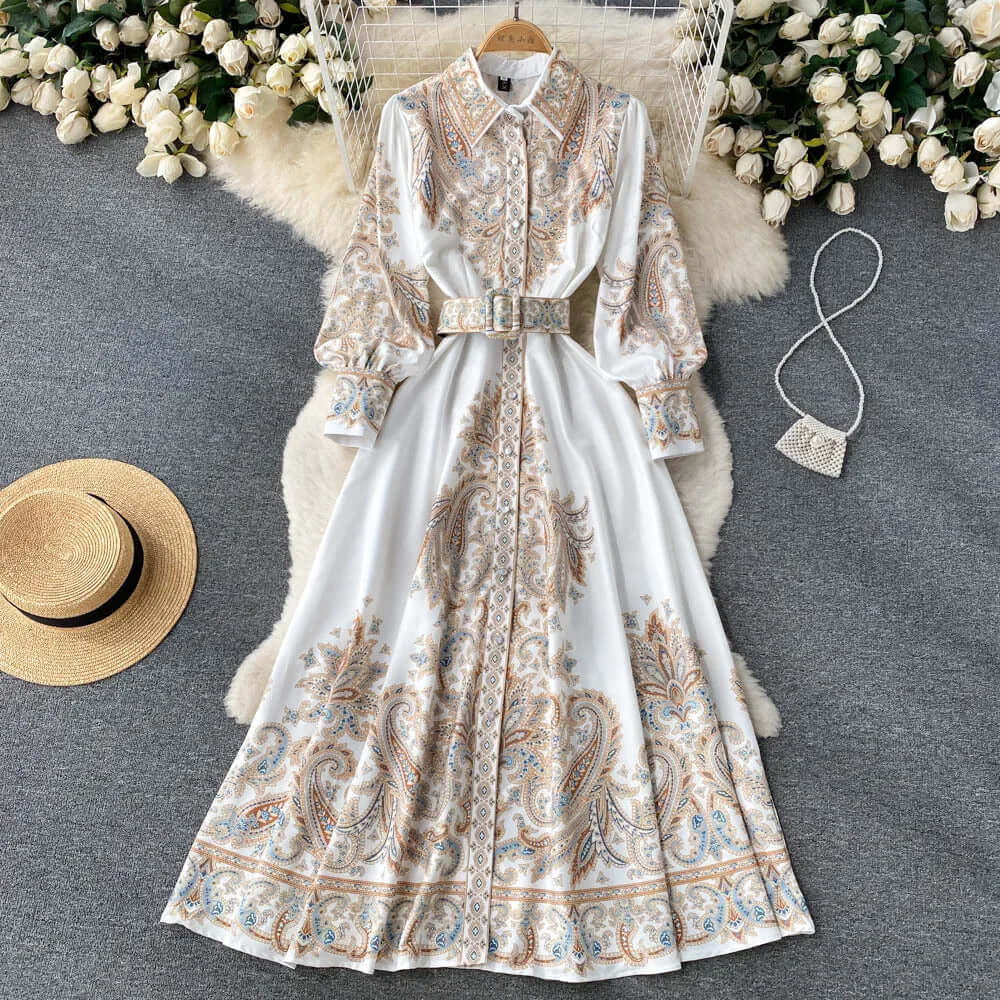 Women’s Maxi Dress Long Sleeve Belted | Formal