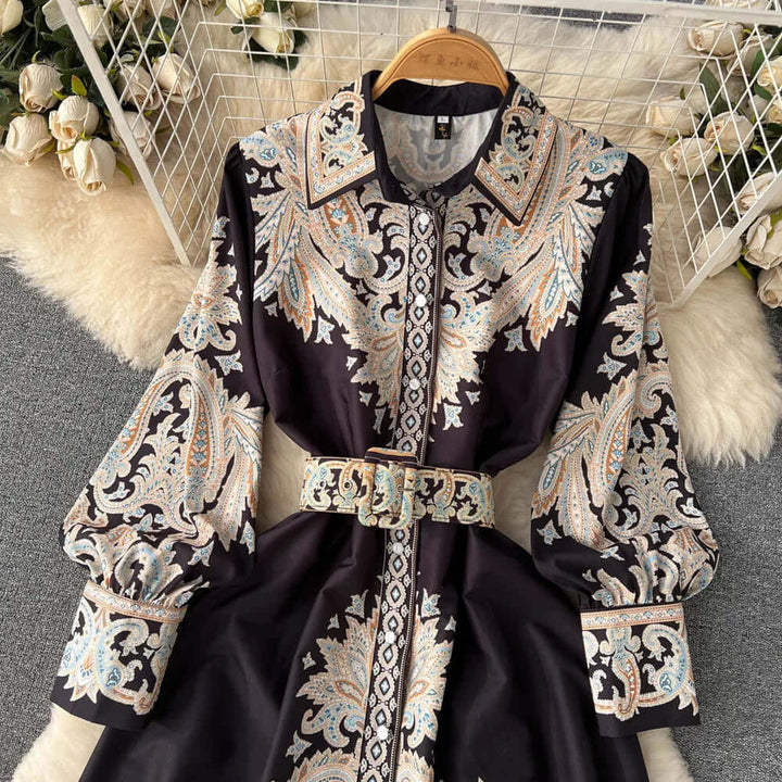 Women’s Maxi Dress Long Sleeve Belted | Formal