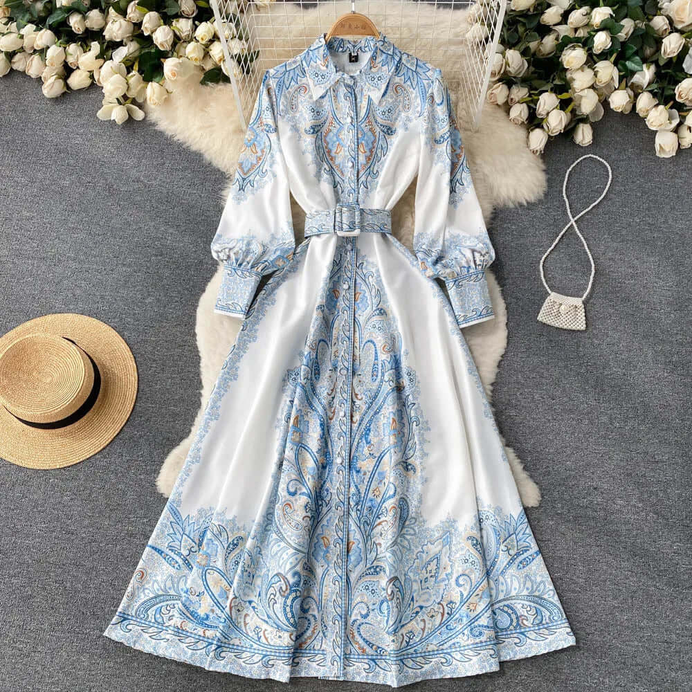 Women’s Maxi Dress Long Sleeve Belted | Formal