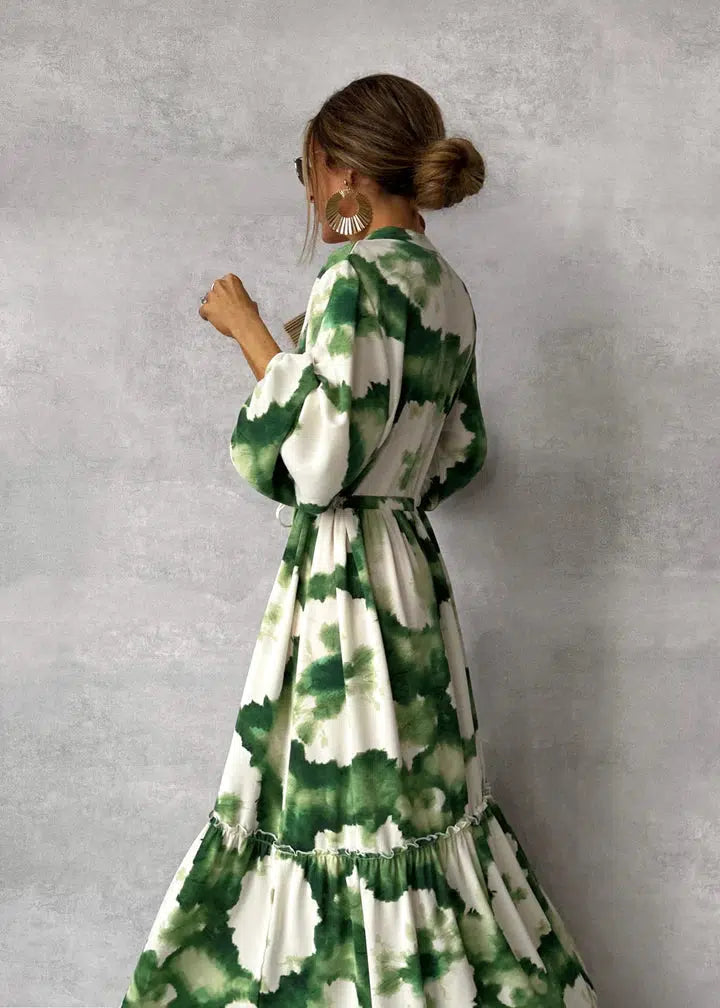 Women's Maxi Dress Long Sleeve Belted | Summer