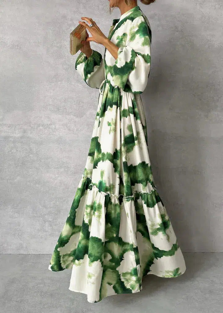 Women's Maxi Dress Long Sleeve Belted | Summer