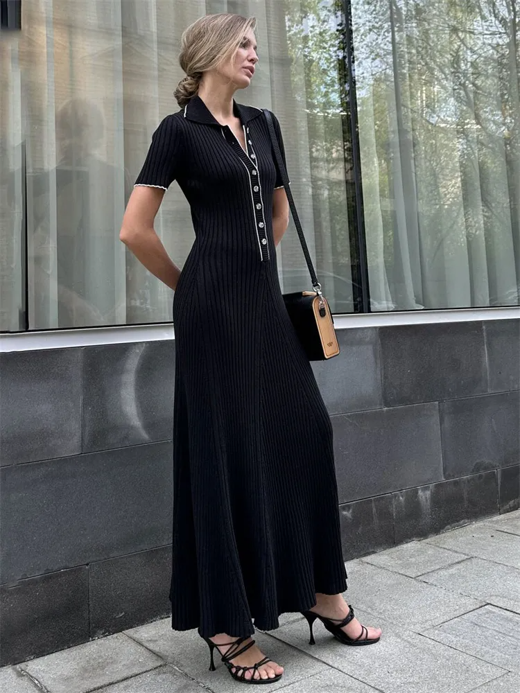 Women’s Maxi Dress Shirt Collar | Casual