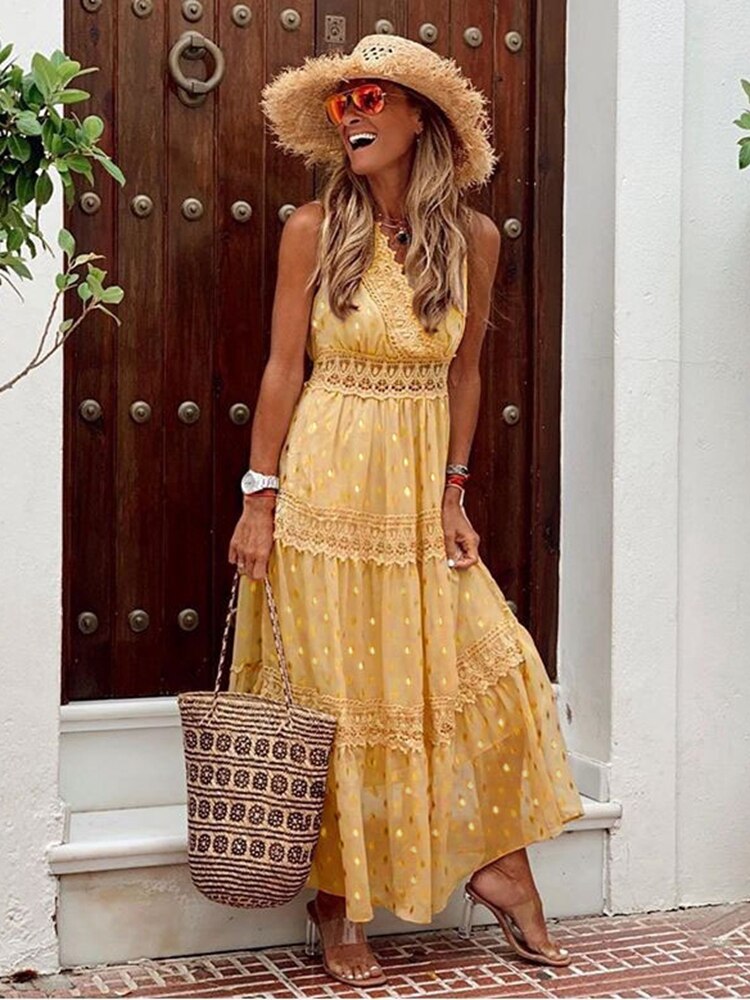 Women's Maxi Dress Sleeveless | Boho