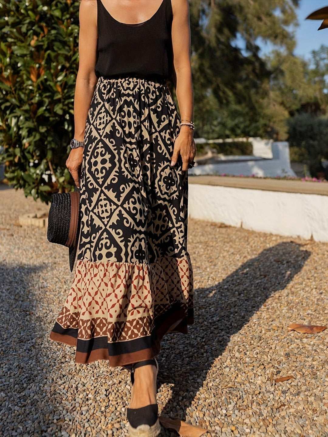 Women's Maxi Skirt Long A Line | Boho Print