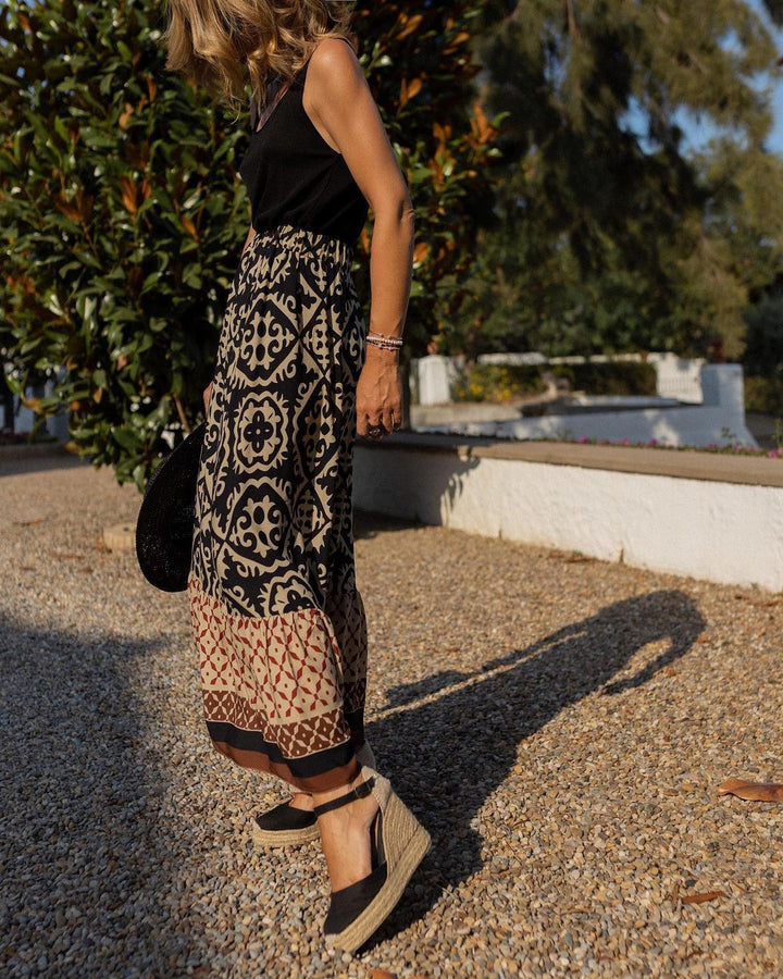 Women's Maxi Skirt Long A Line | Boho Print