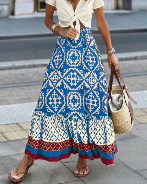 Women's Maxi Skirt Long A Line | Boho Print
