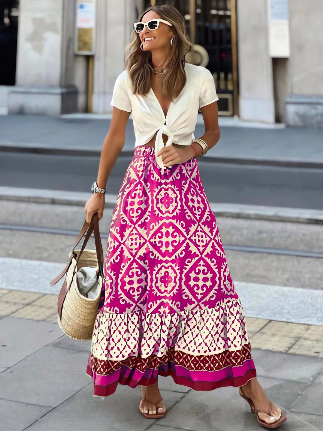 Women's Maxi Skirt Long A Line | Boho Print