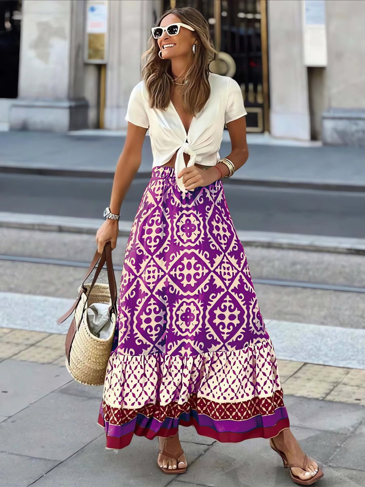 Women's Maxi Skirt Long A Line | Boho Print