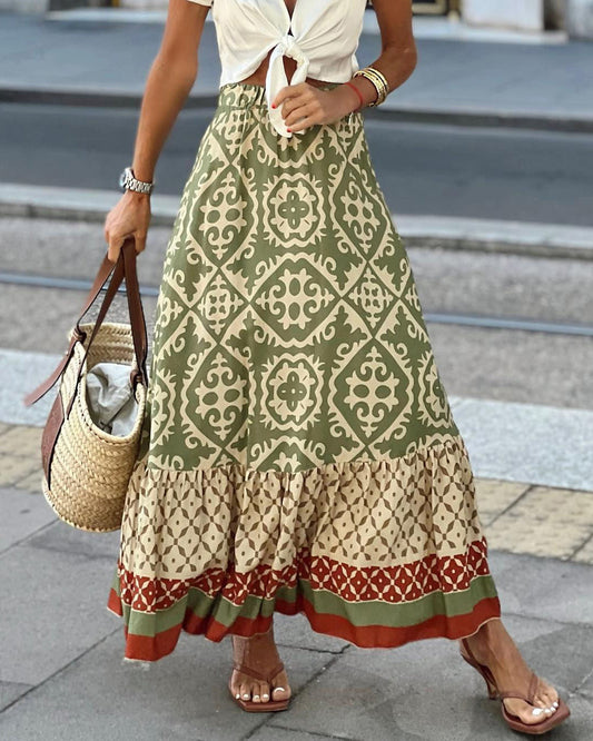 Women's Maxi Skirt Long A Line | Boho Print