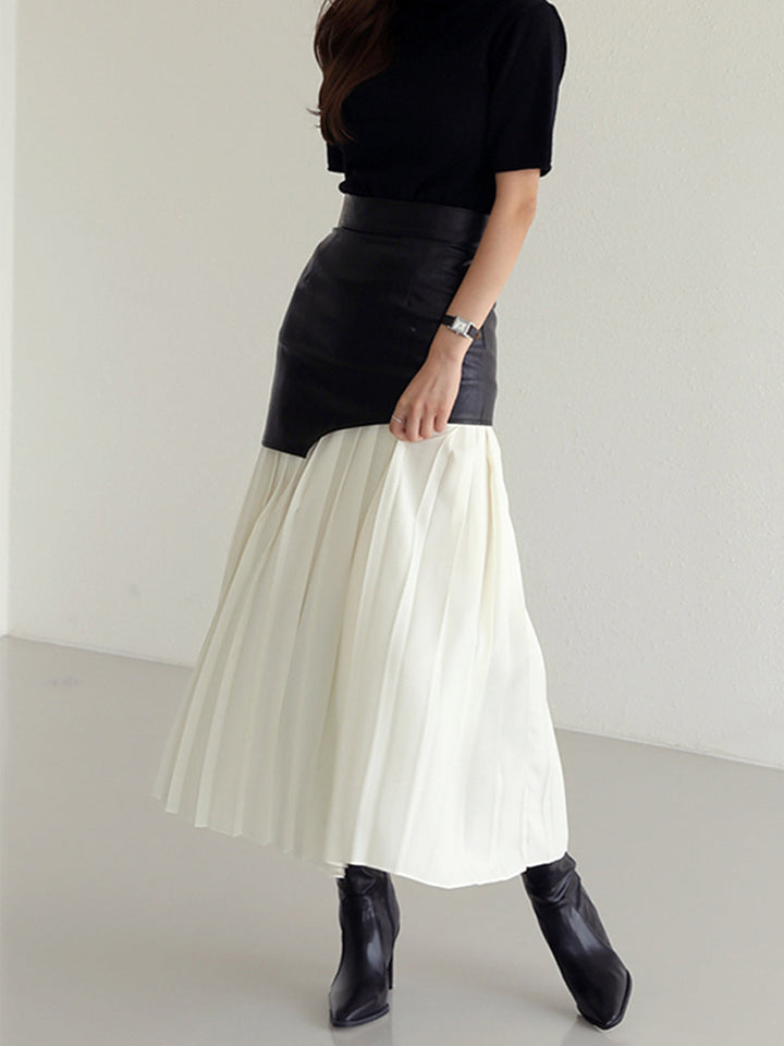 Women's Maxi Skirt Pleated Long | Fitted Overlay