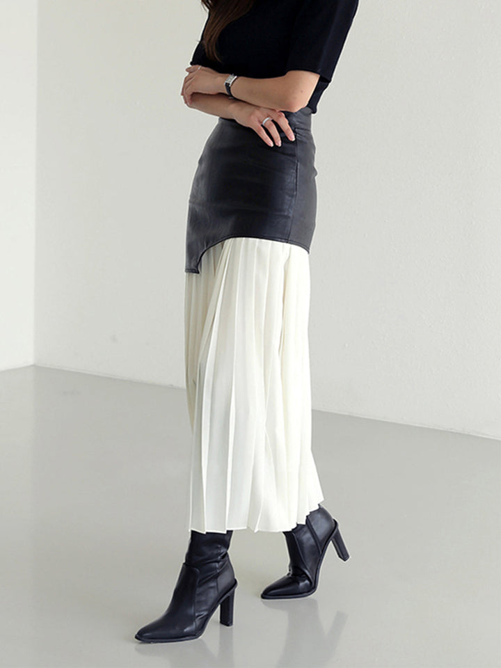Women's Maxi Skirt Pleated Long | Fitted Overlay