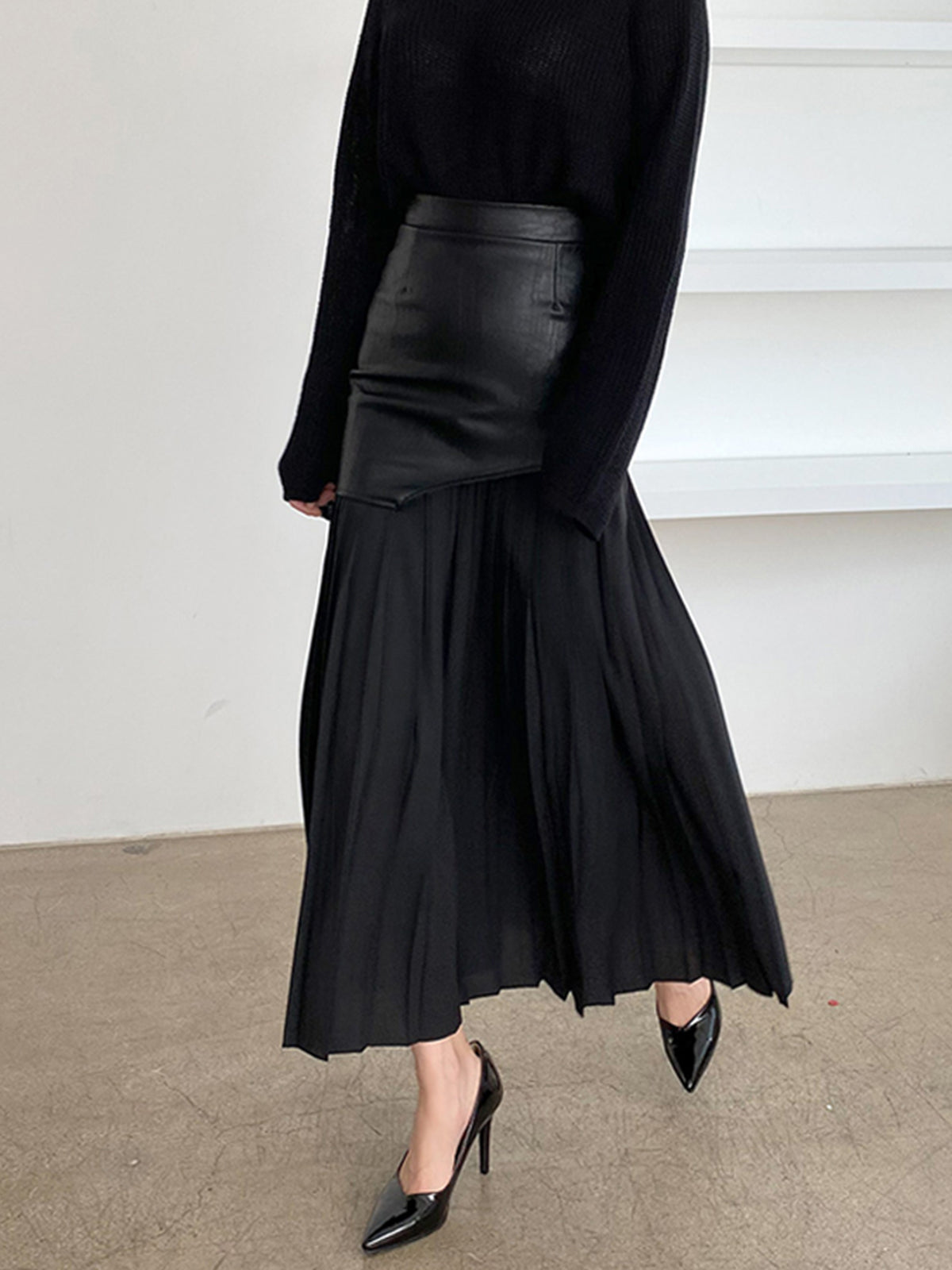 Women's Maxi Skirt Pleated Long | Fitted Overlay