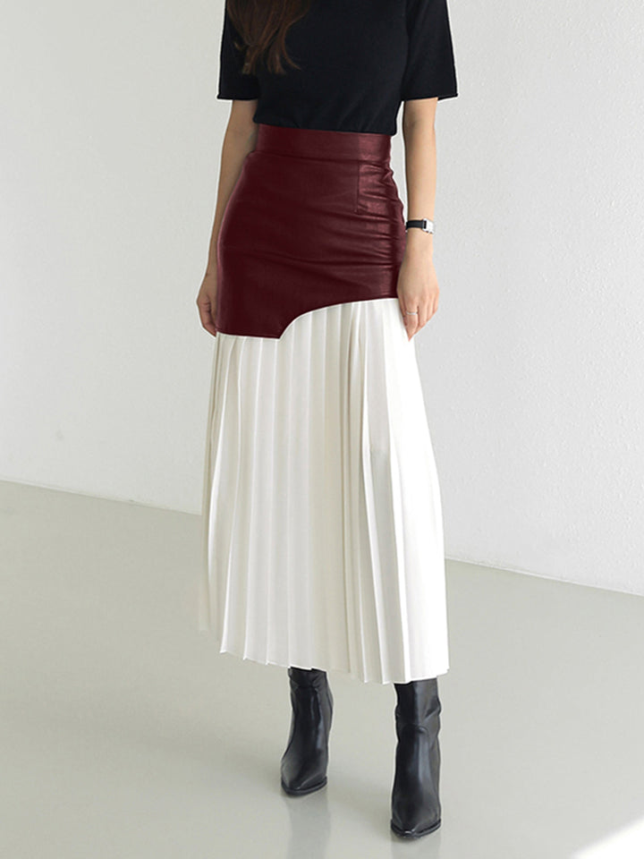 Women's Maxi Skirt Pleated Long | Fitted Overlay