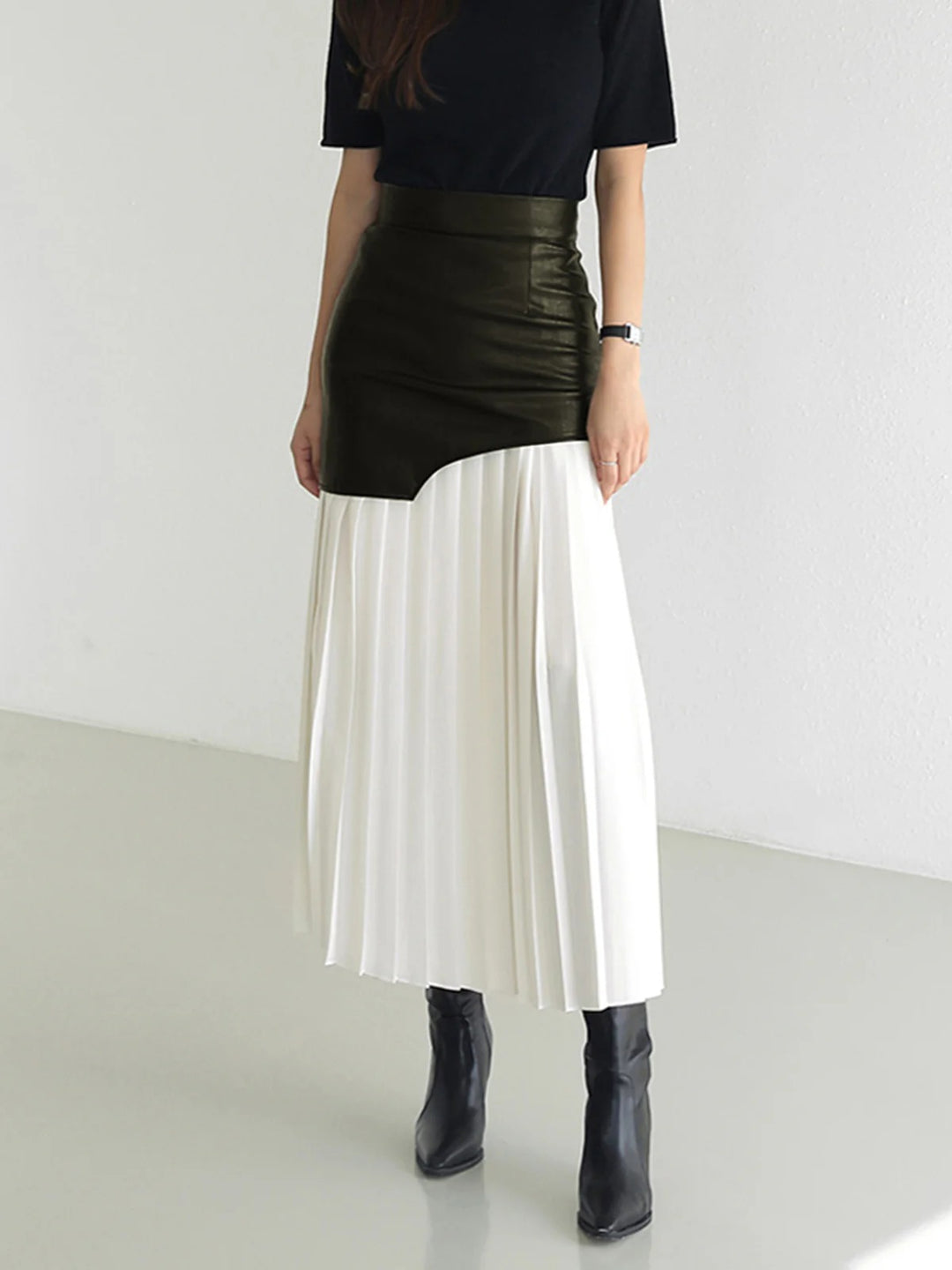Women's Maxi Skirt Pleated Long | Fitted Overlay