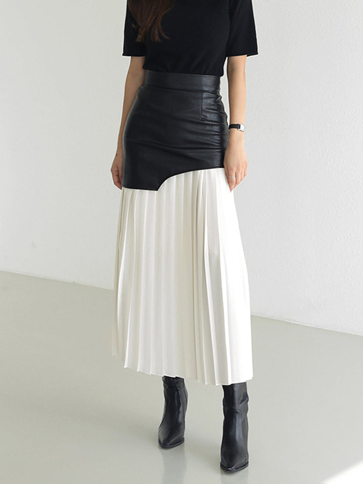 Women's Maxi Skirt Pleated Long | Fitted Overlay