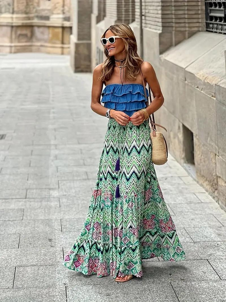Women’s Maxi Skirt Tiered Long | Boho