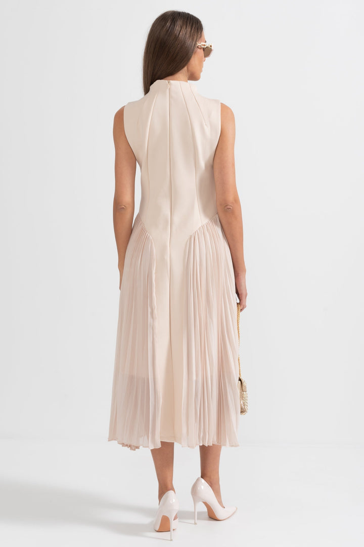 Women's Midi Dress Sleeveless Pleated | Cocktail