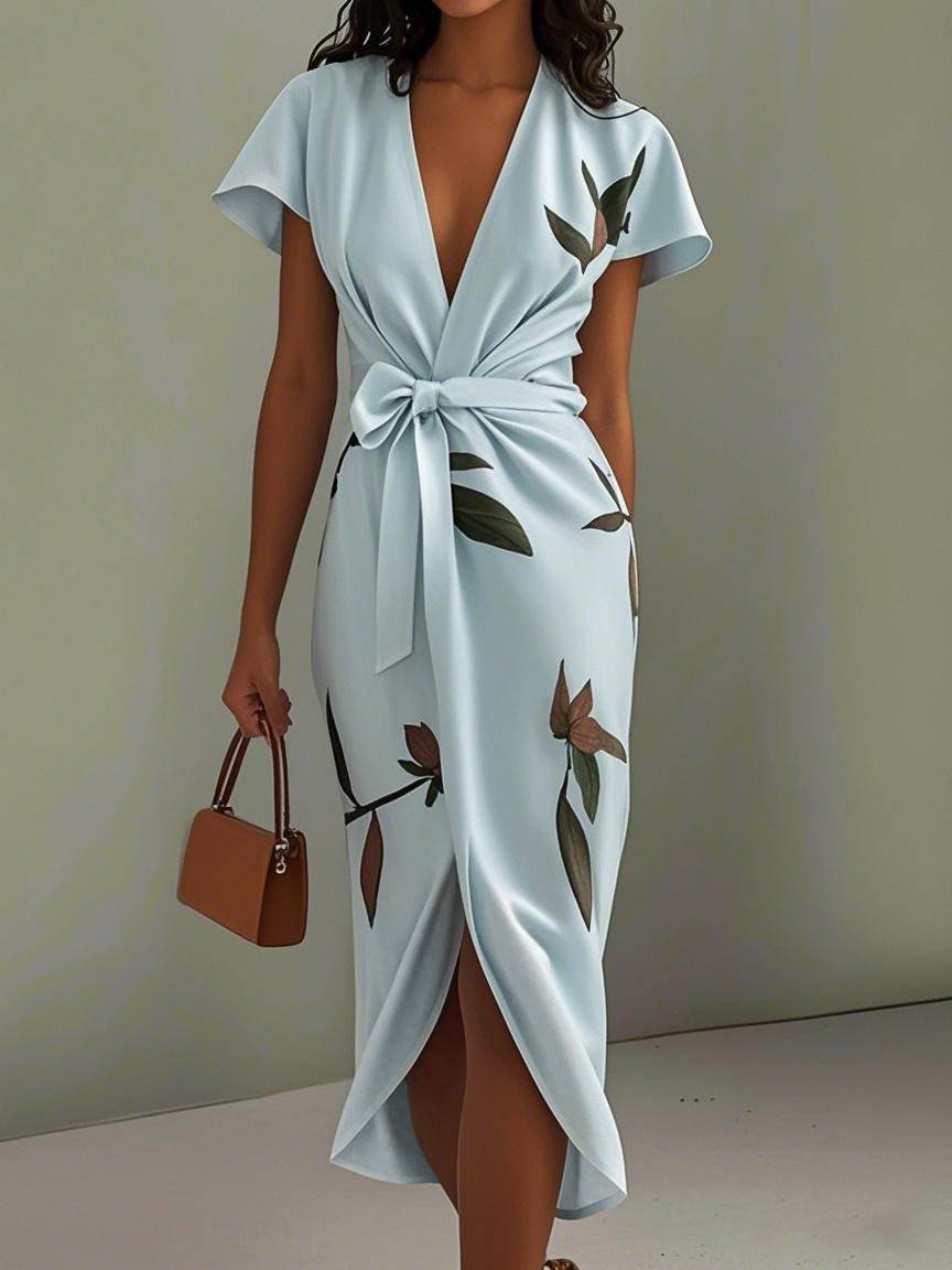 Women's Midi Dress V-Neck Floral | Cocktail