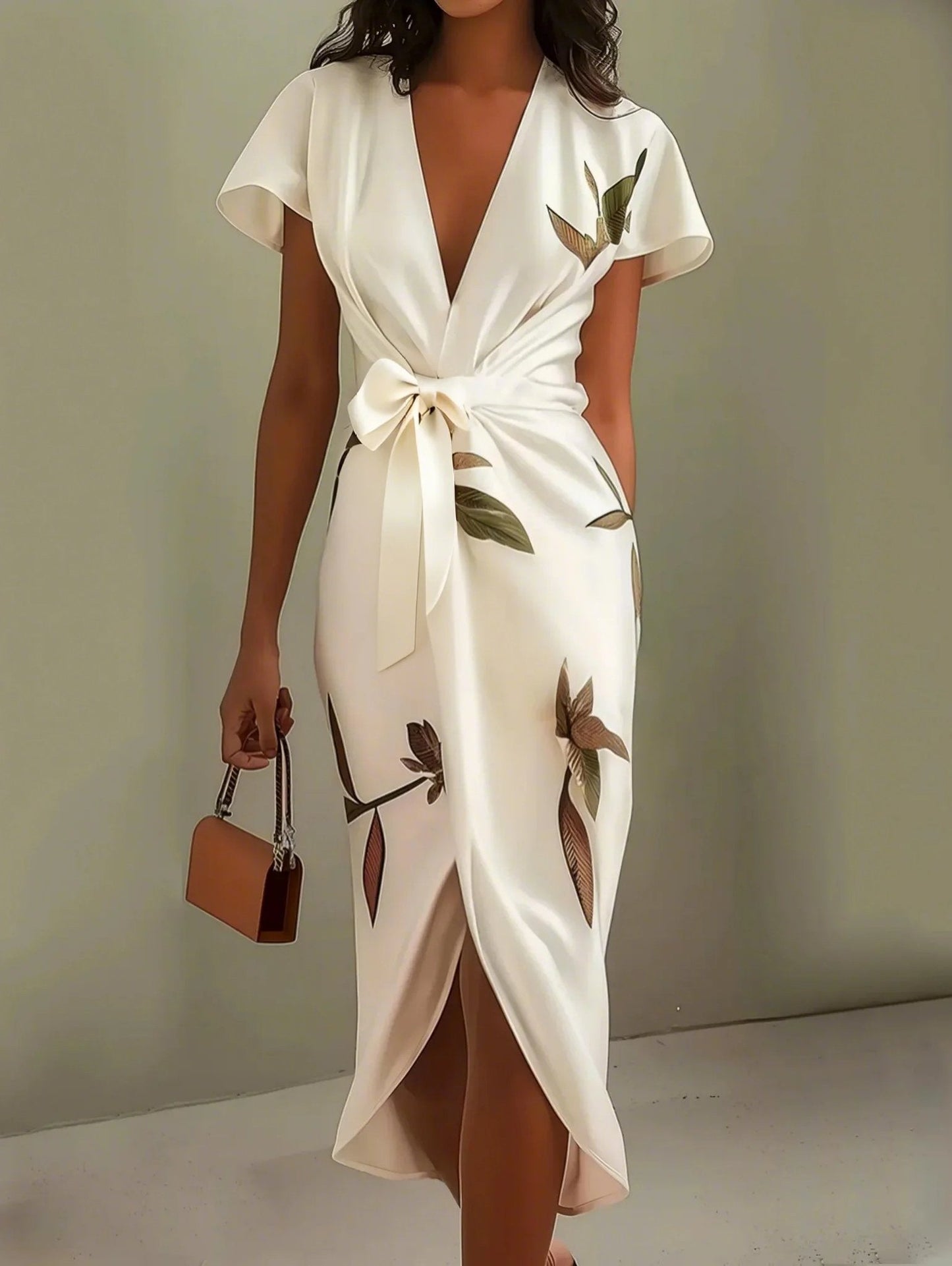 Women's Midi Dress V-Neck Floral | Cocktail