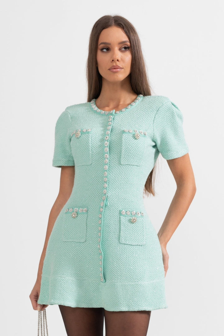 Women's Mini Dress Elegant Button Detail | Formal