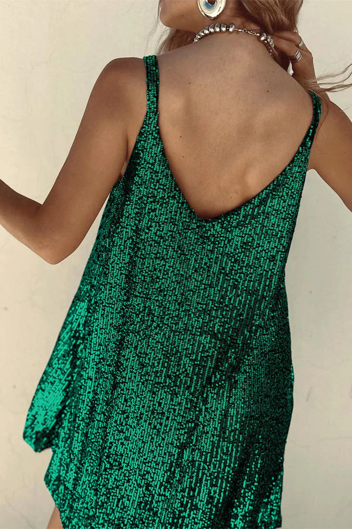 Women's Mini Dress Sequin V-Neck | Party