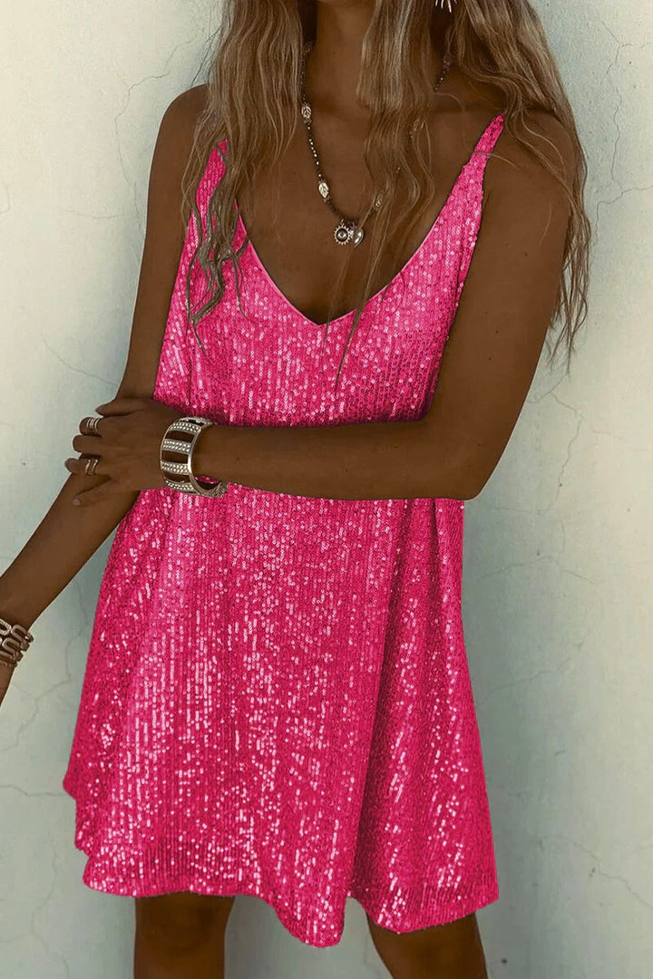 Women's Mini Dress Sequin V-Neck | Party