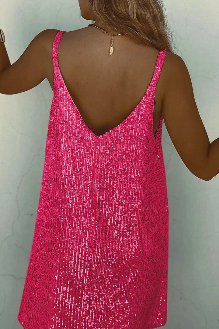 Women's Mini Dress Sequin V-Neck | Party