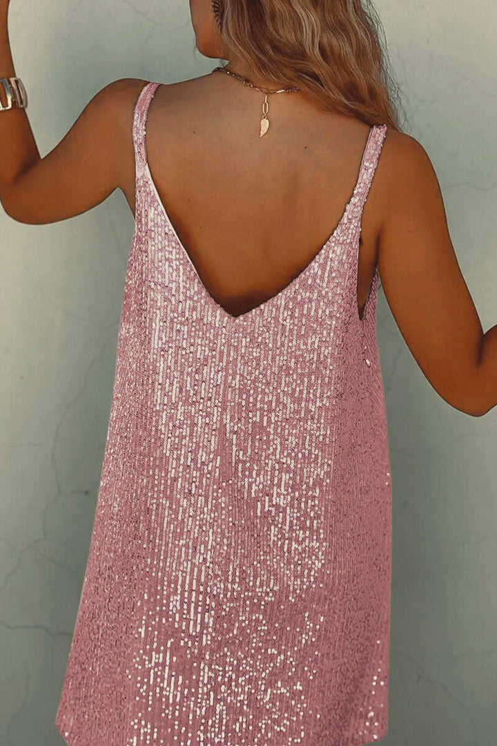 Women's Mini Dress Sequin V-Neck | Party