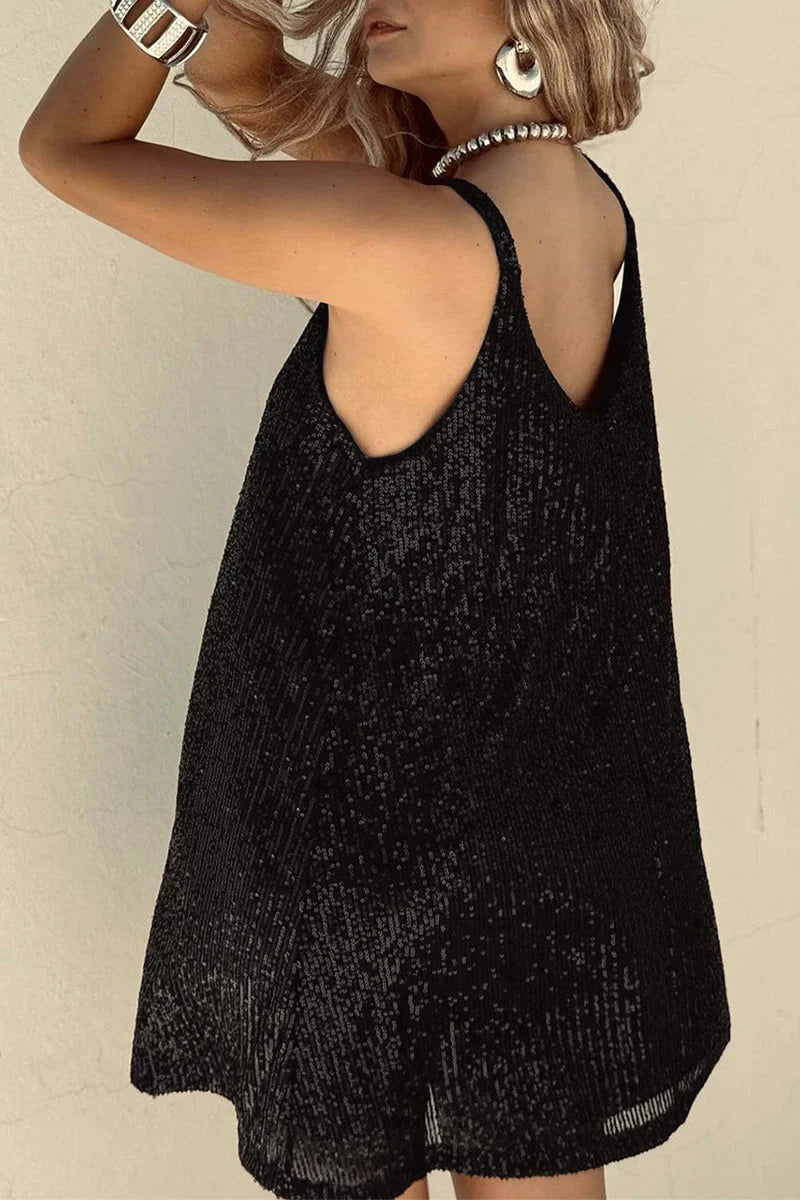 Women's Mini Dress Sequin V-Neck | Party
