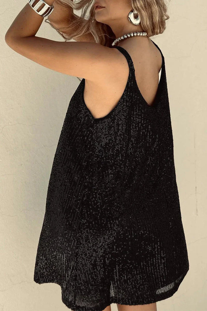 Women's Mini Dress Sequin V-Neck | Party