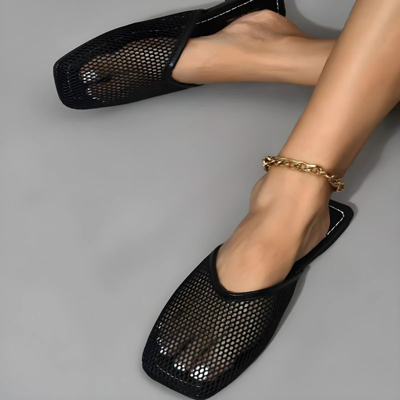 Women’s Mules Closed Toe Mesh | Slip-On Flat
