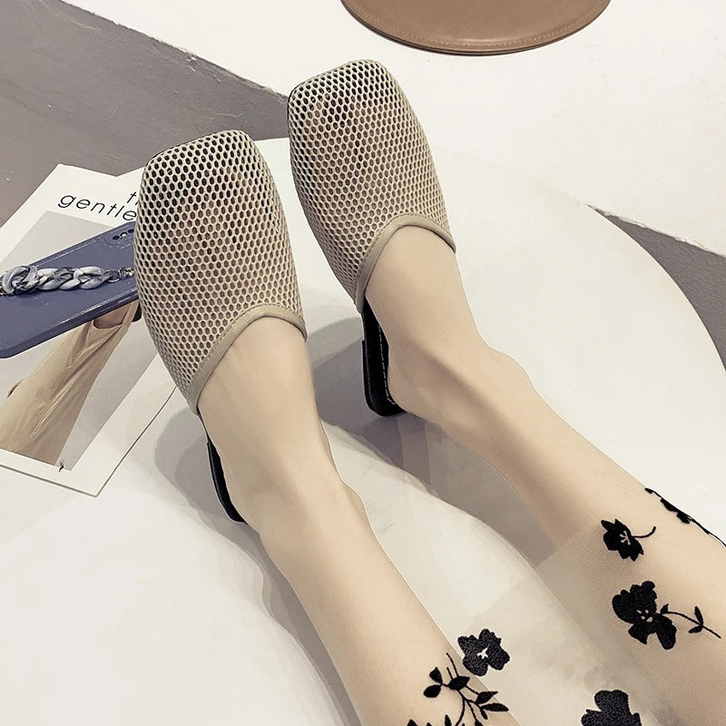 Women’s Mules Closed Toe Mesh | Slip-On Flat