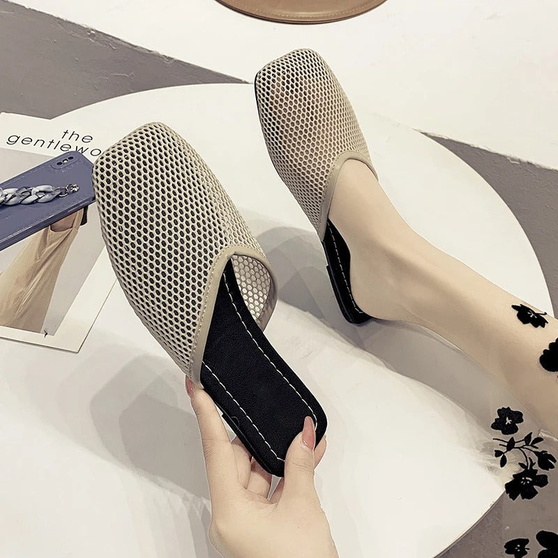 Women’s Mules Closed Toe Mesh | Slip-On Flat