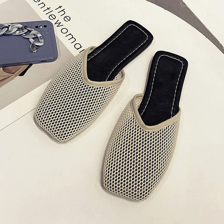Women’s Mules Closed Toe Mesh | Slip-On Flat